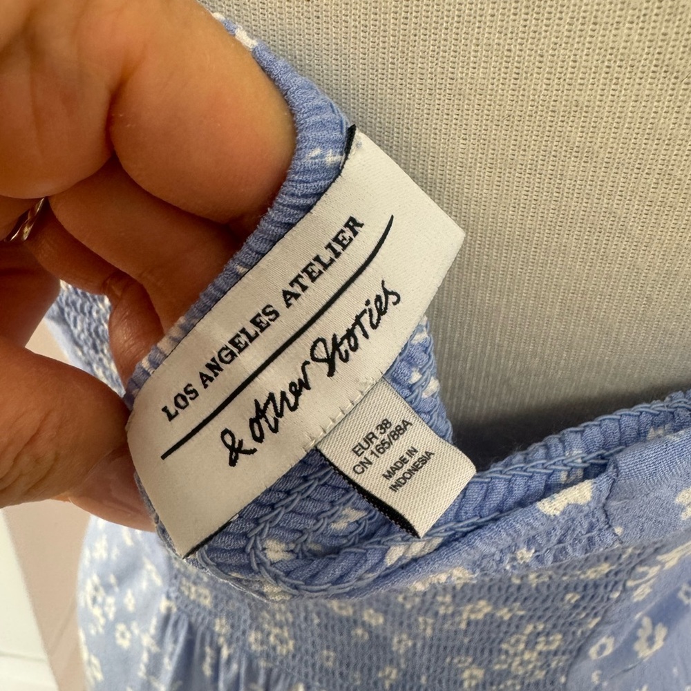 NWOT Los Angeles Atelier & Other Stories Light Blue Floral Maxi Dress EUR 38 - Picture 6 of 9